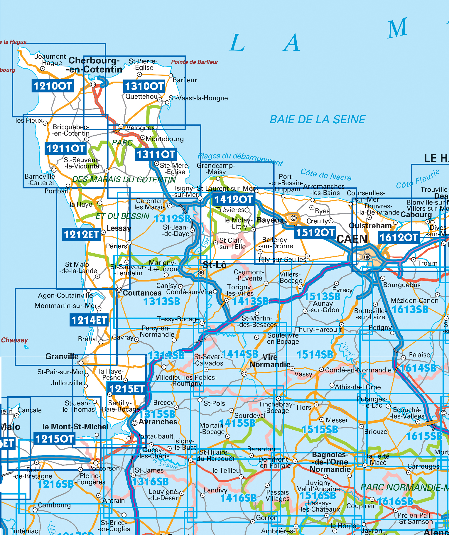 Topografische kaarten IGN 25.000 Normandië: West