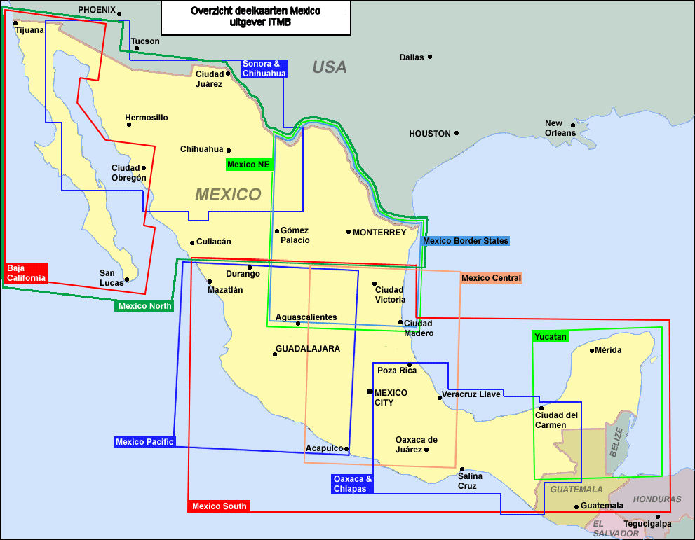 Overzicht ITMB deelkaarten Mexico