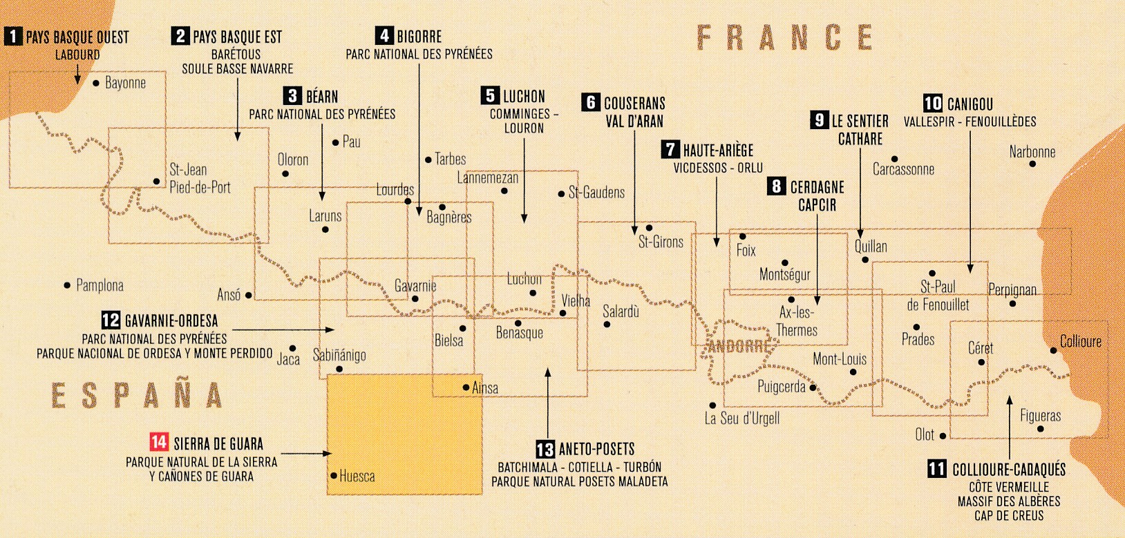 Overzicht Wandelkaarten Franse en Spaanse Pyreneeën Rando editions