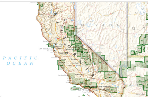 Overzicht Wandelkaarten California Trails Illustrated National Geographic