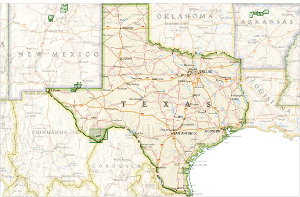 Overzicht Wandelkaarten Texas Trails Illustrated National Geographic