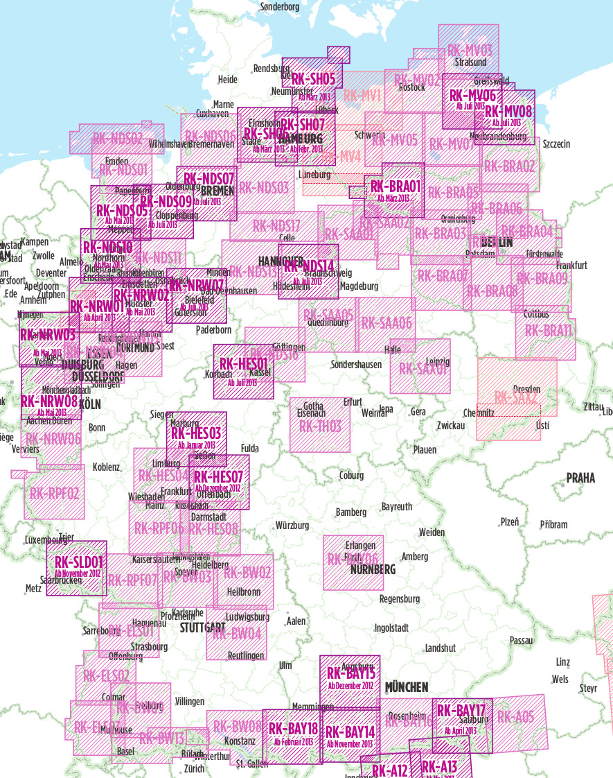 Overzicht Fietskaarten Duitsland Bikeline 75.000