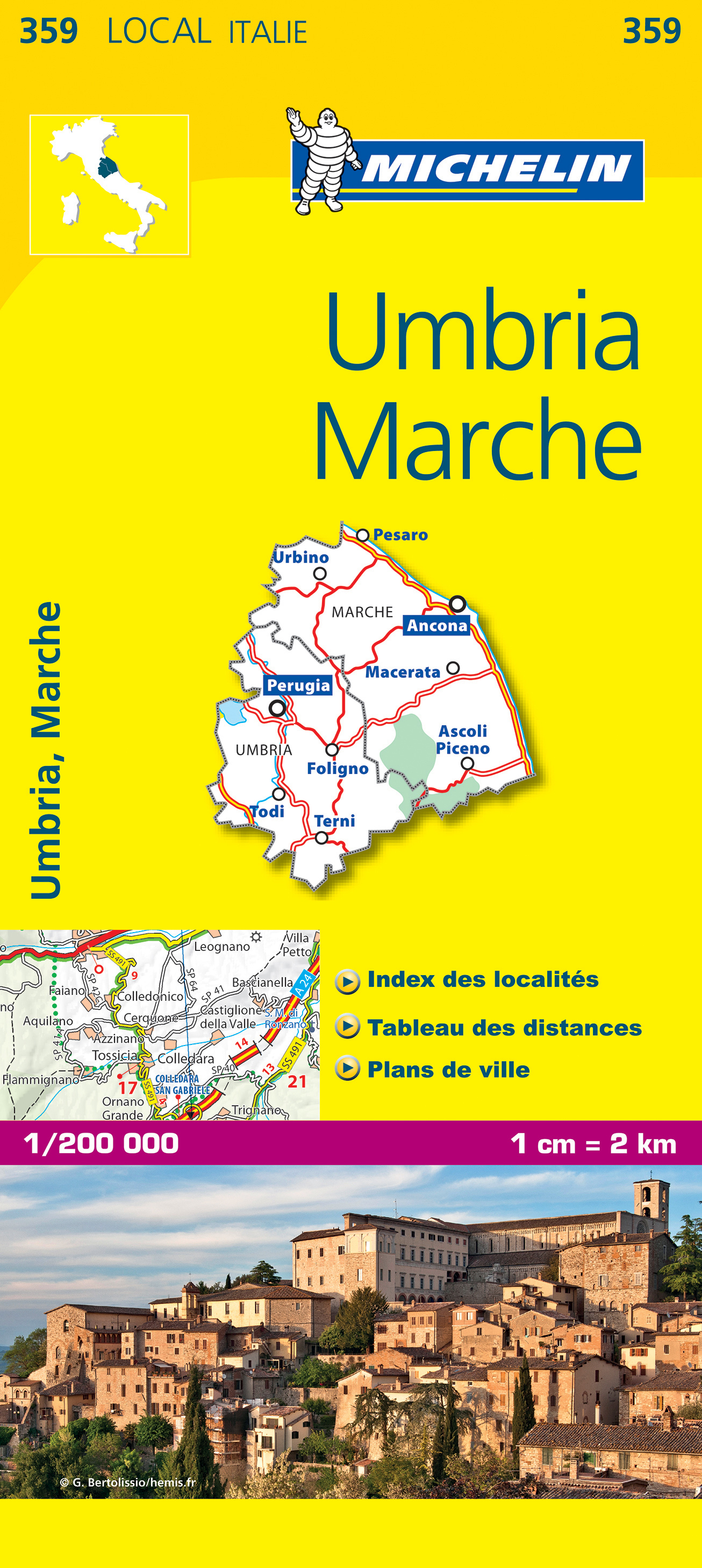 Online bestellen: Wegenkaart - landkaart 359 Umbrië - Umbria - Marken - Marche | Michelin