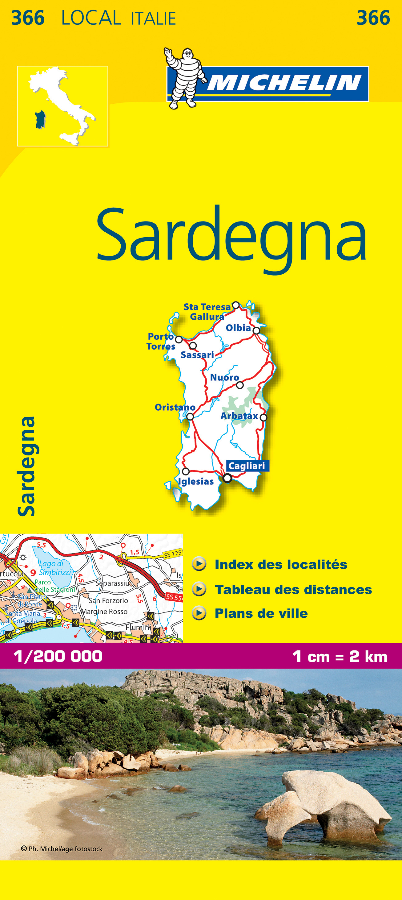 Online bestellen: Wegenkaart - landkaart 366 Sardinië - Sardegna | Michelin