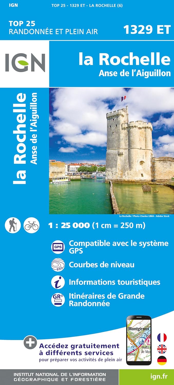 Online bestellen: Wandelkaart - Topografische kaart 1329ET La Rochelle - Anse de l'Aiguillon | IGN - Institut Géographique National