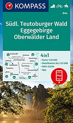 Online bestellen: Wandelkaart 844 Südliches Teutoburger Wald - Eggegebirge - Oberwälder Land | Kompass