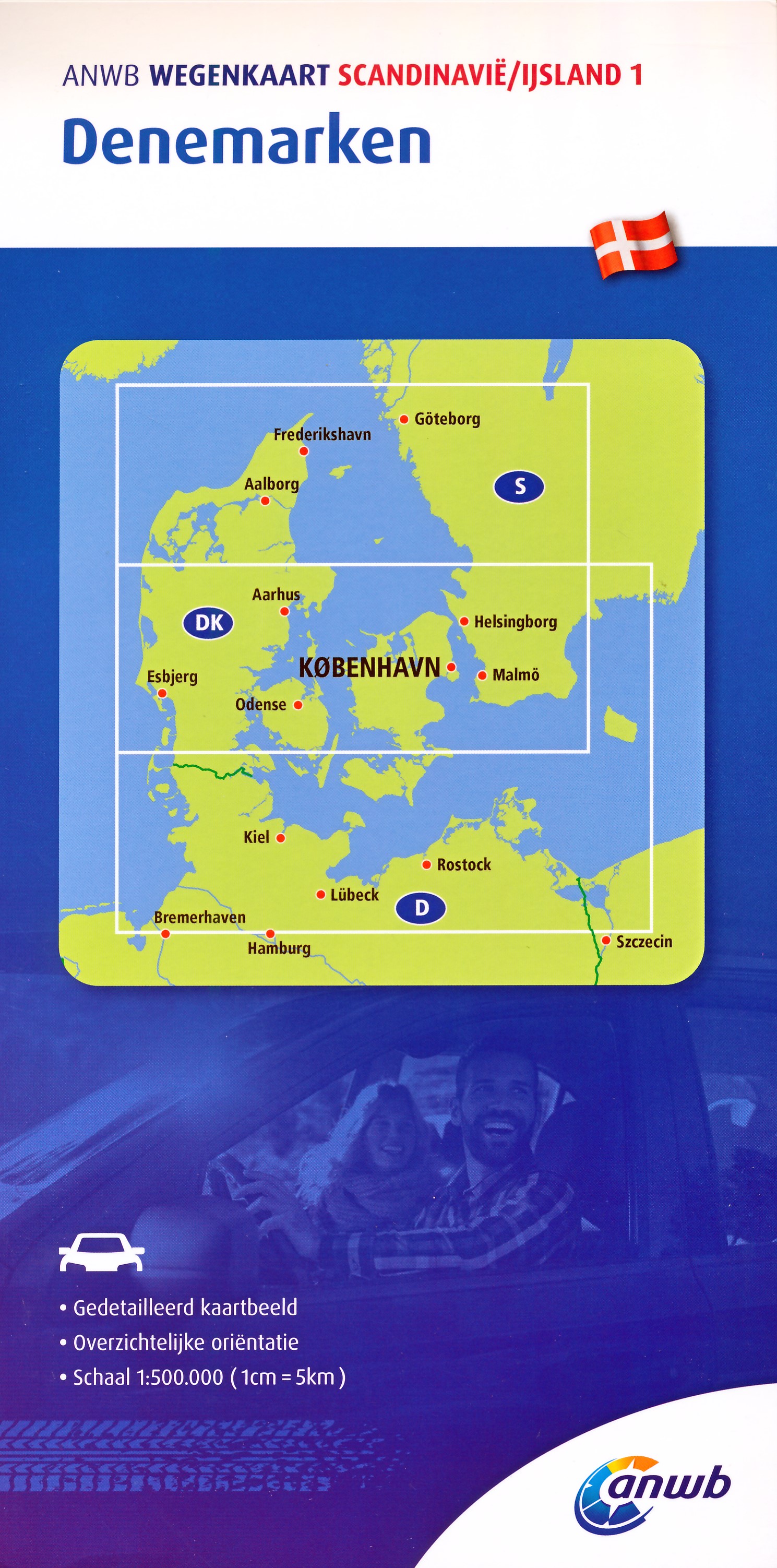 Online bestellen: Wegenkaart - landkaart 1 Denemarken | ANWB Media