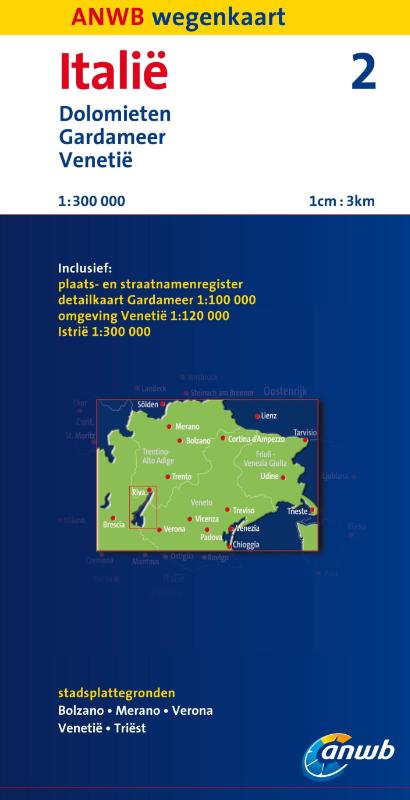 Wegenkaart - Landkaart Italië 2. Dolomieten, Gardameer en Venetië | ANWB |