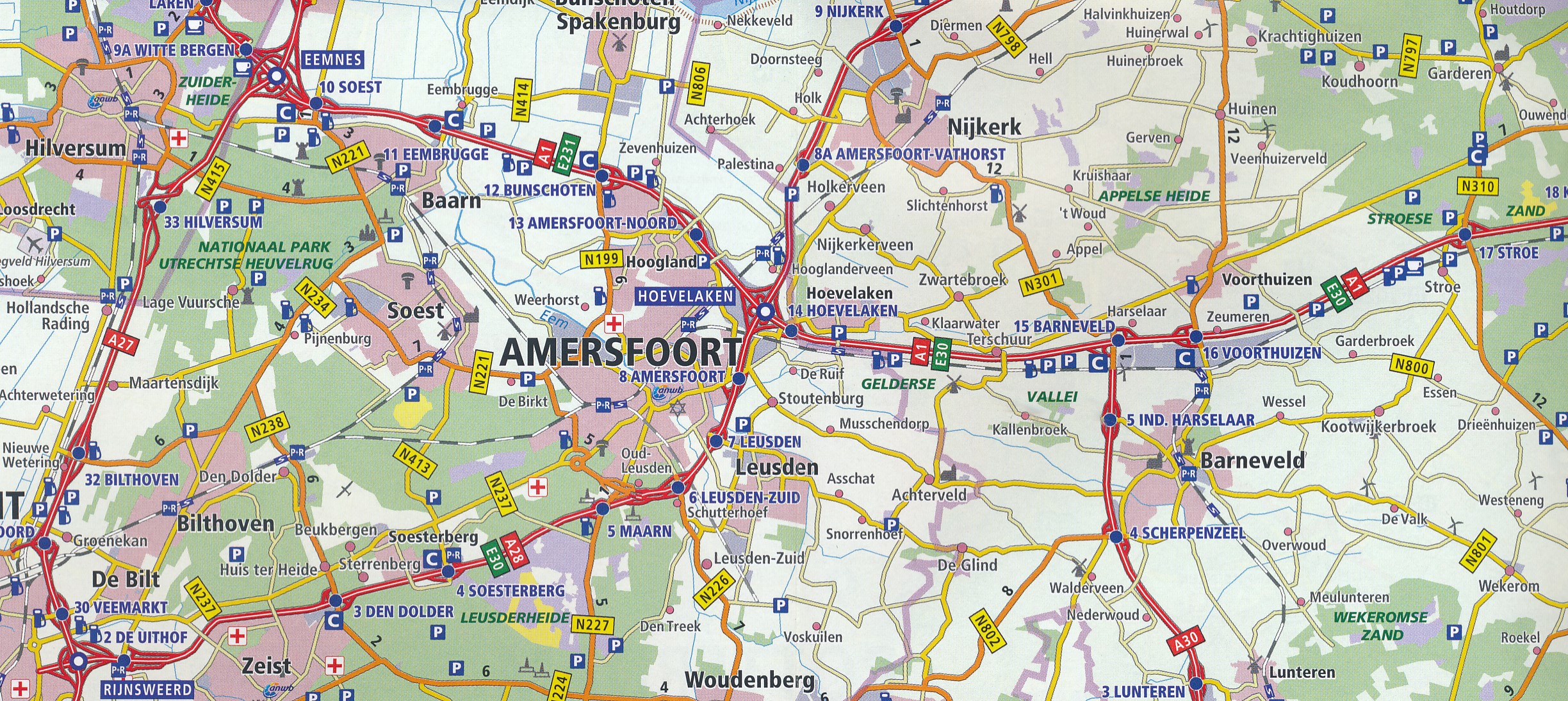 Kampioenschap beroemd Derde Wegenkaart - landkaart Nederland Midden | ANWB Media | 9789018042011 |  Reisboekwinkel De Zwerver