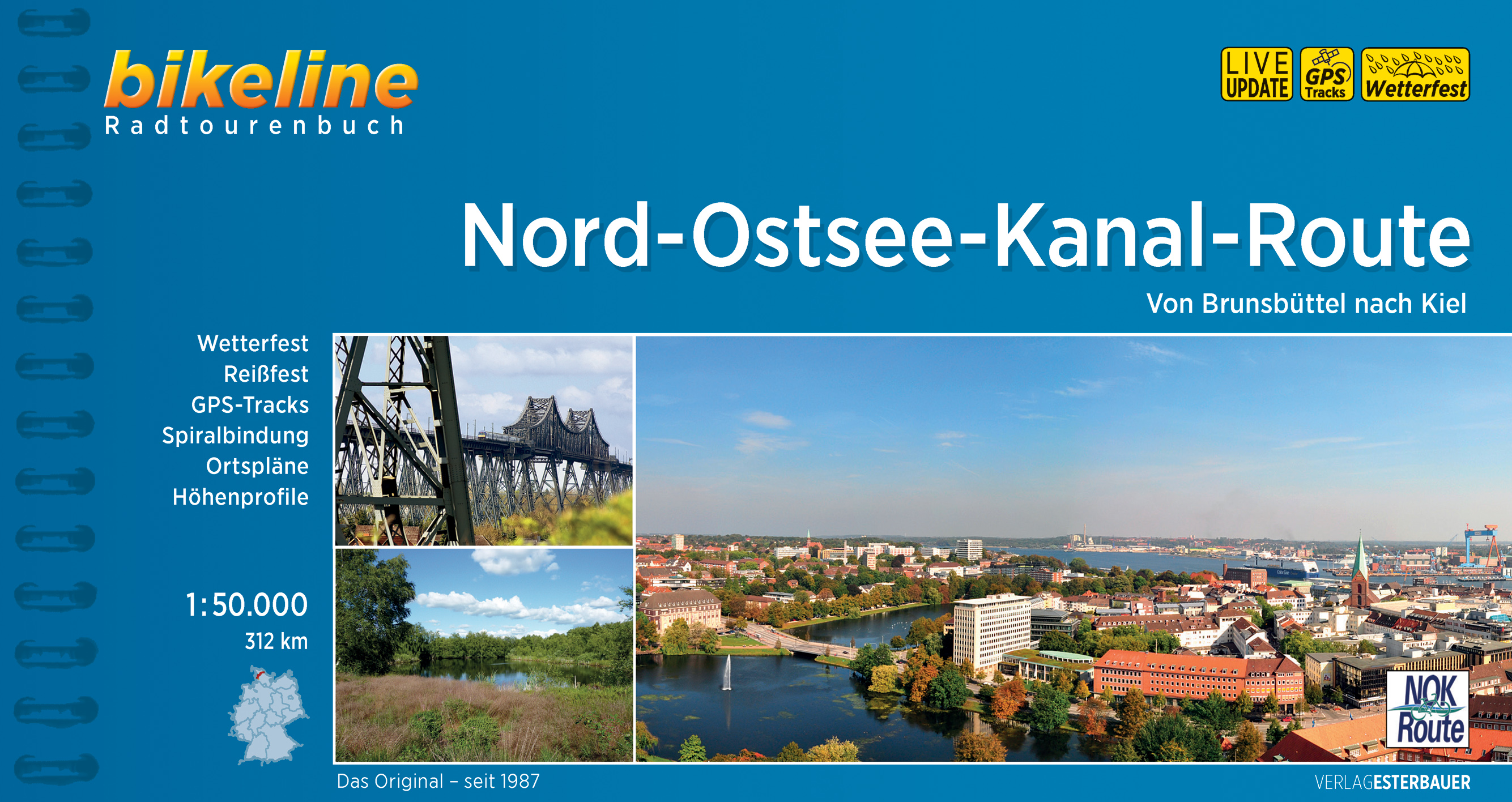 Online bestellen: Fietsgids Bikeline Nord-Ostsee-Kanal-Route | Esterbauer
