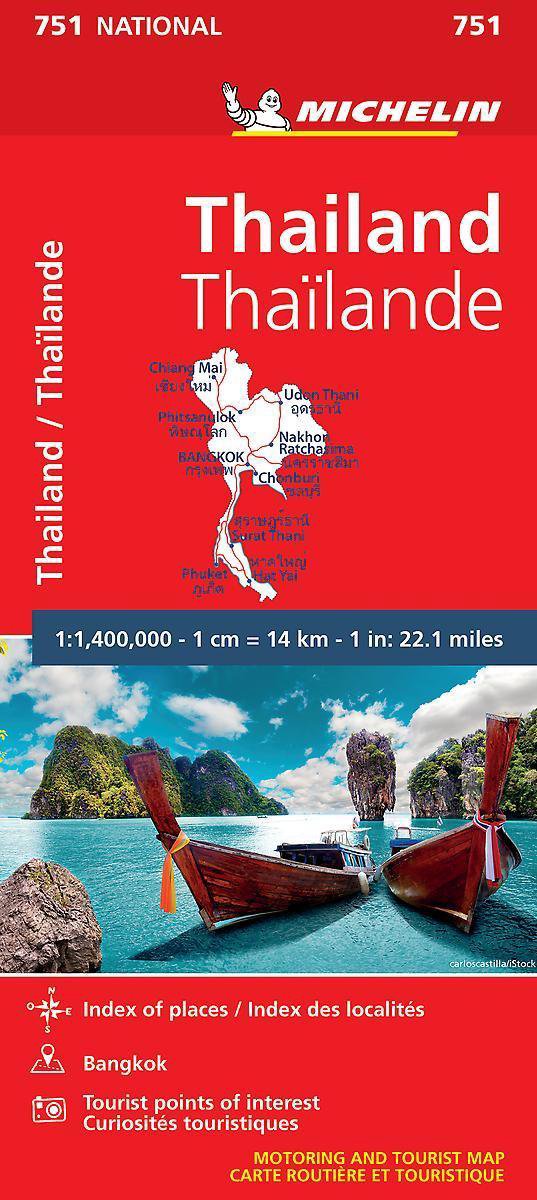 Online bestellen: Wegenkaart - landkaart 751 Thailand | Michelin