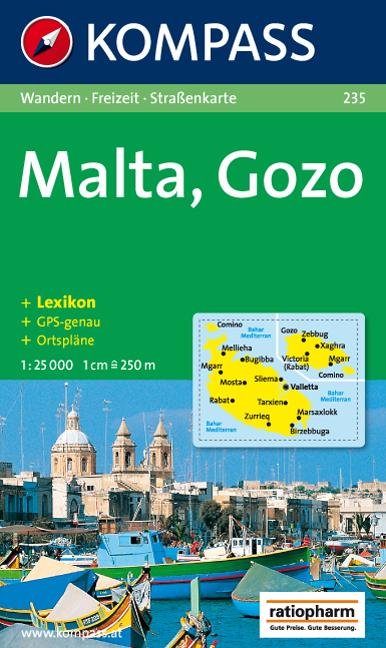 Kompass wandelkaart 235 Malta, Gozo |