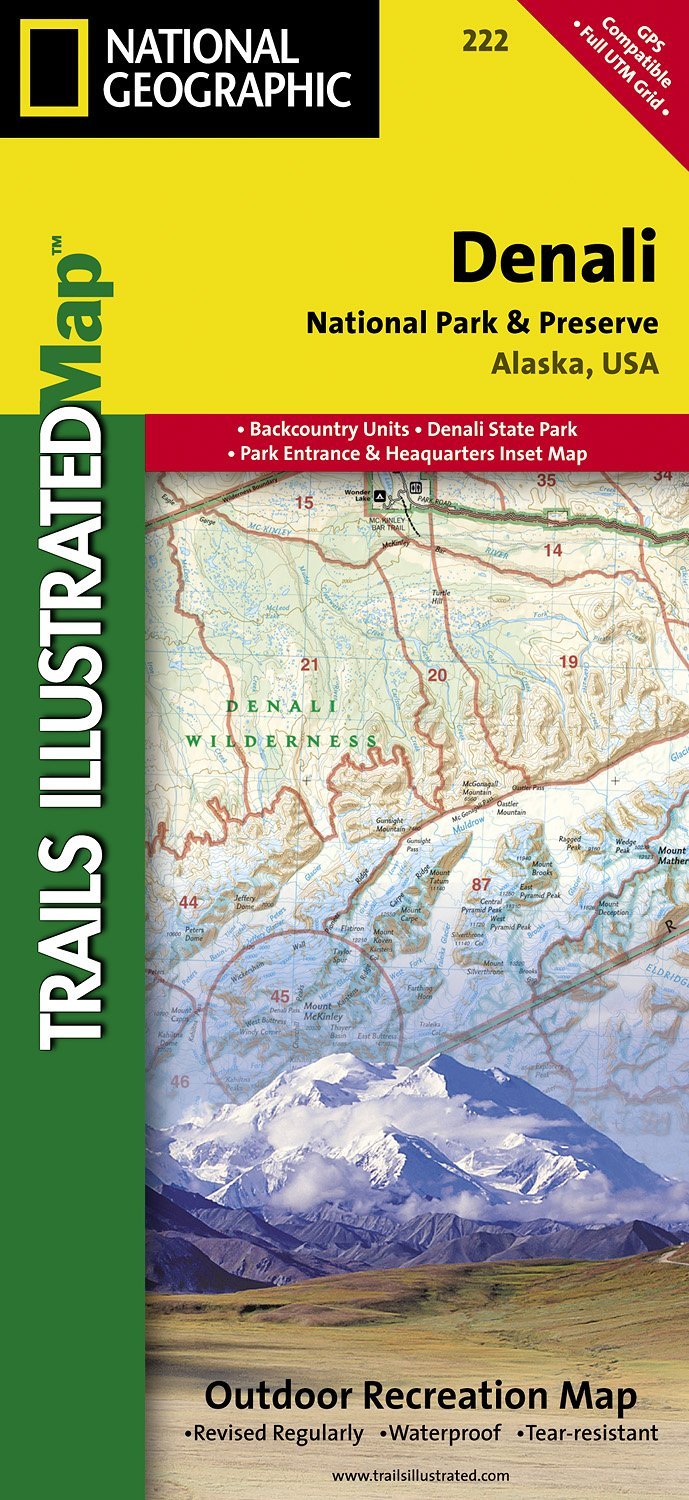Online bestellen: Wandelkaart - Topografische kaart 222 Trails Illustrated Denali National Park | National Geographic