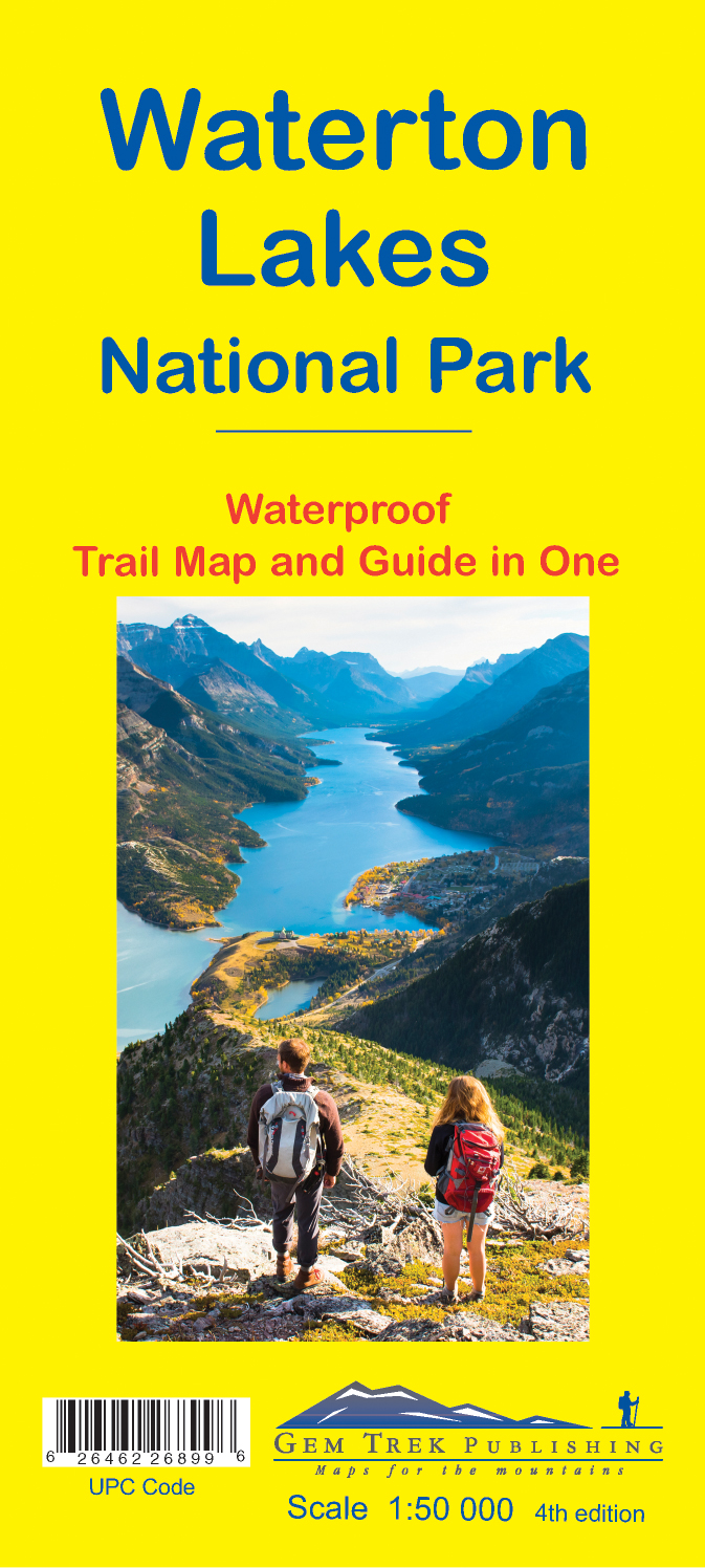 Online bestellen: Wandelkaart 16 Waterton Lakes NP | Gem Trek Maps