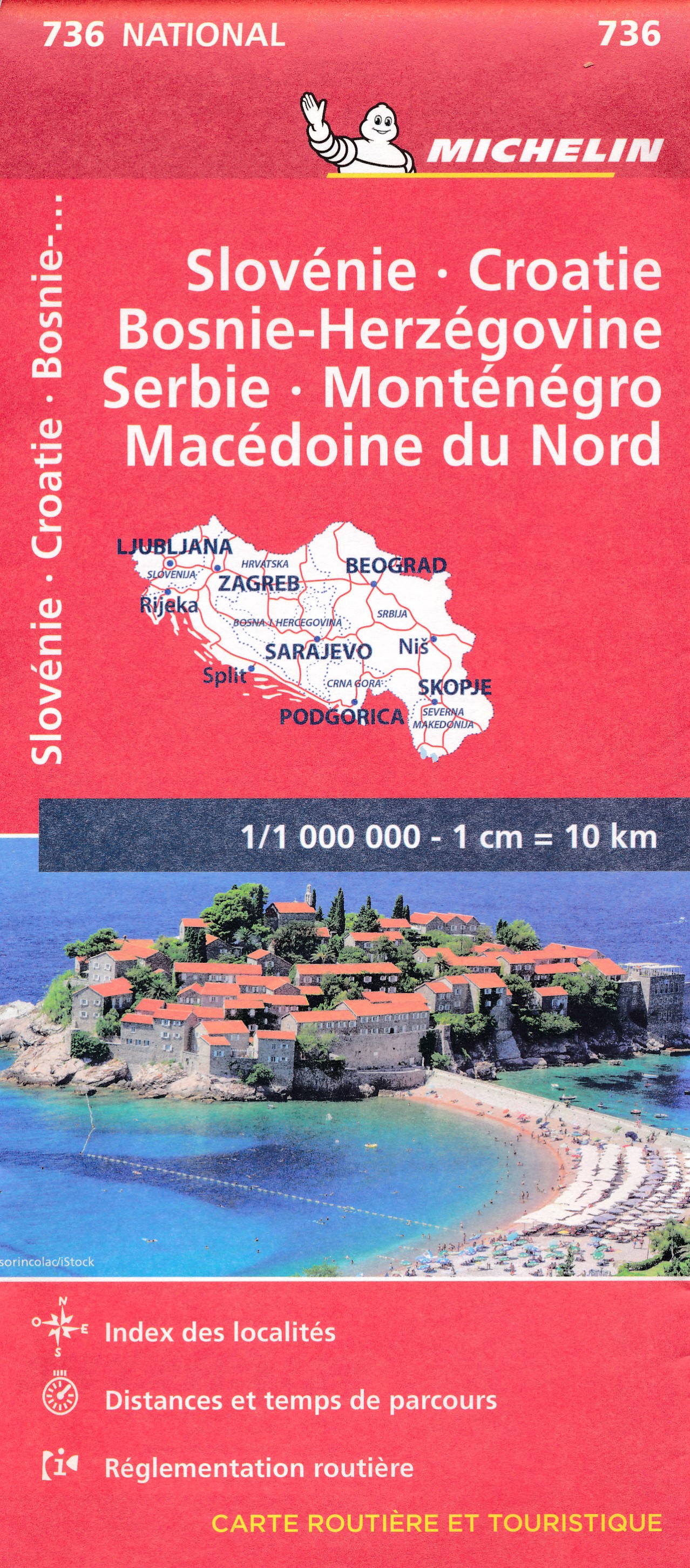 Online bestellen: Wegenkaart - landkaart 736 Slovenie, Kroatie, Bosnie-Herzegowina, Servie, Montenegro, Macedonie | Michelin