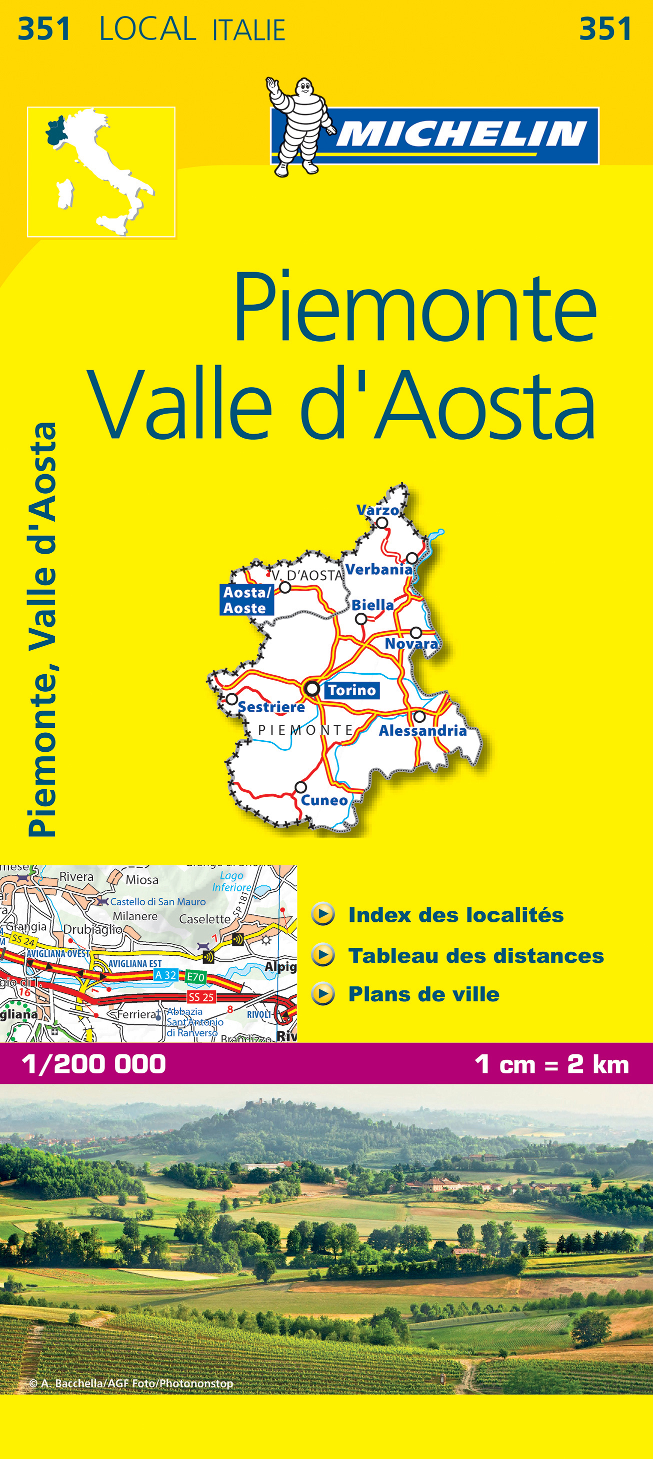 Online bestellen: Wegenkaart - landkaart 351 Piemonte - Val d'Aosta | Michelin