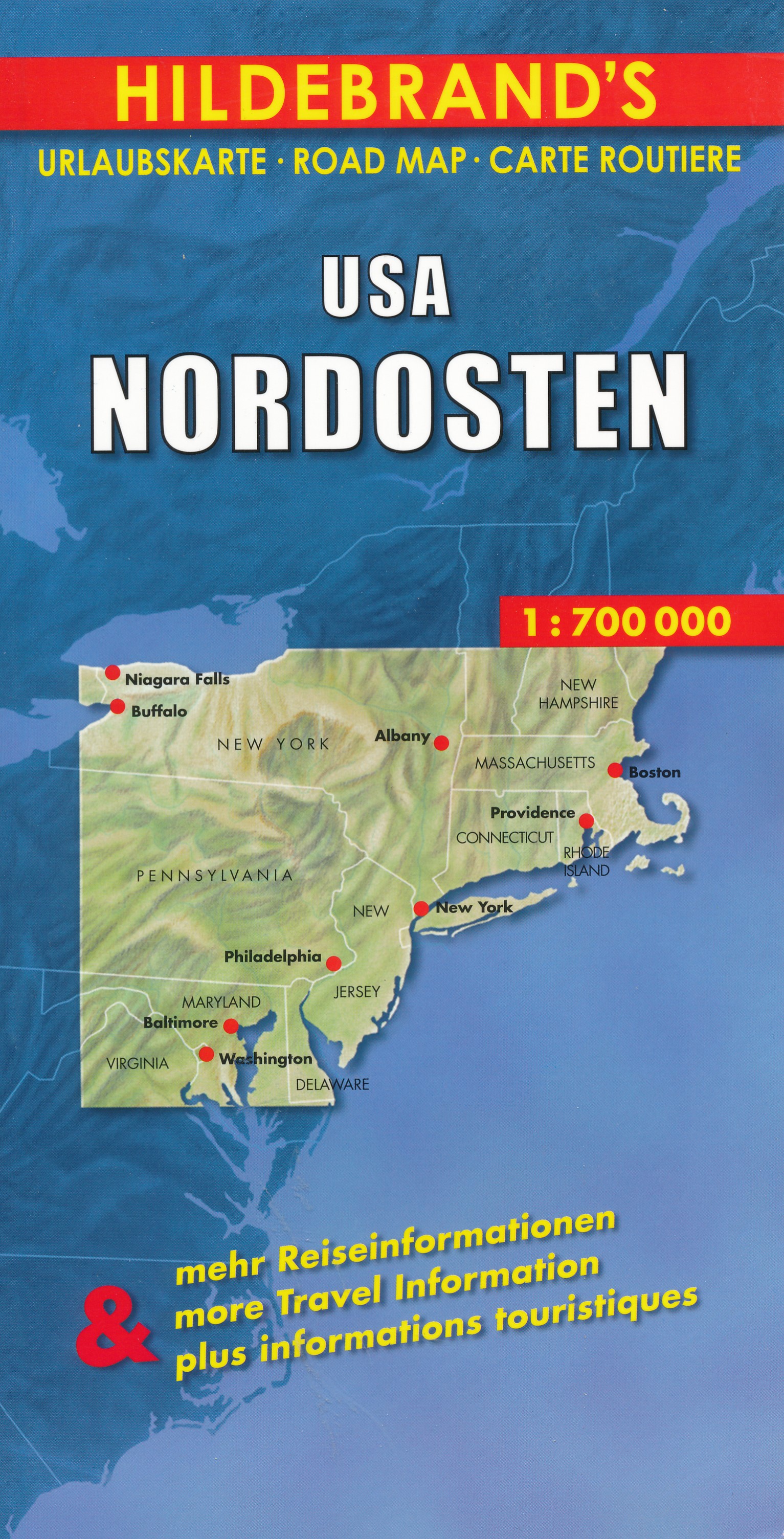 Online bestellen: Wegenkaart - landkaart USA Northeast - USA Noordoost | Hildebrand's