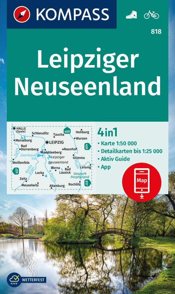 Online bestellen: Wandelkaart 818 Leipziger Neuseenland | Kompass