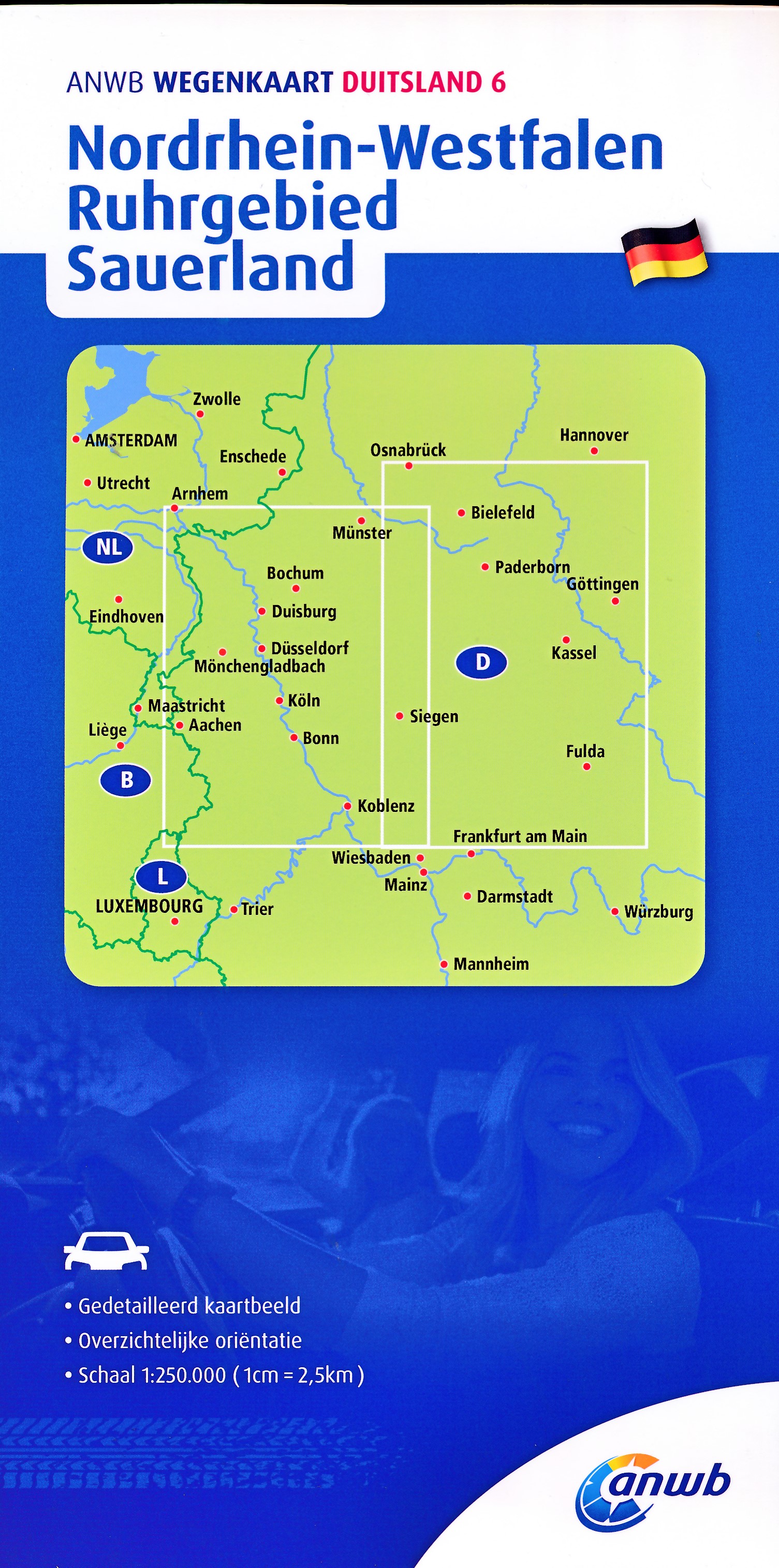 Online bestellen: Wegenkaart - landkaart 6 Nordrhein-Westfalen - Ruhrgebied - Sauerland | ANWB Media