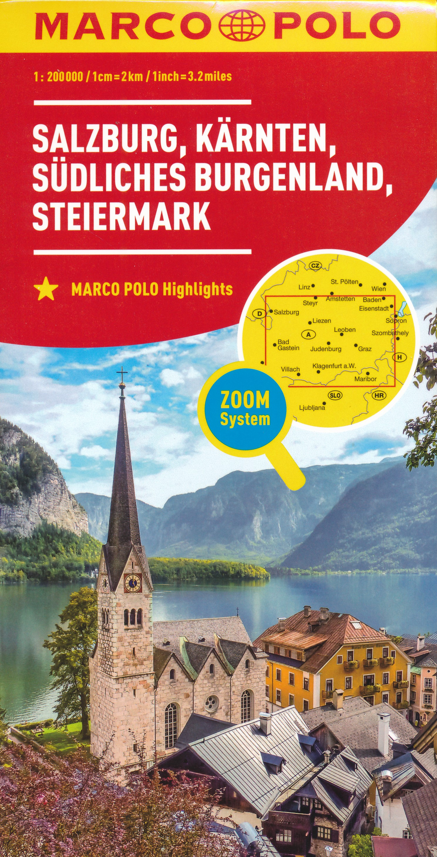 Online bestellen: Wegenkaart - landkaart 2 Salzburg, Kärnten, Steiermark, Südliches Burgenland | Marco Polo