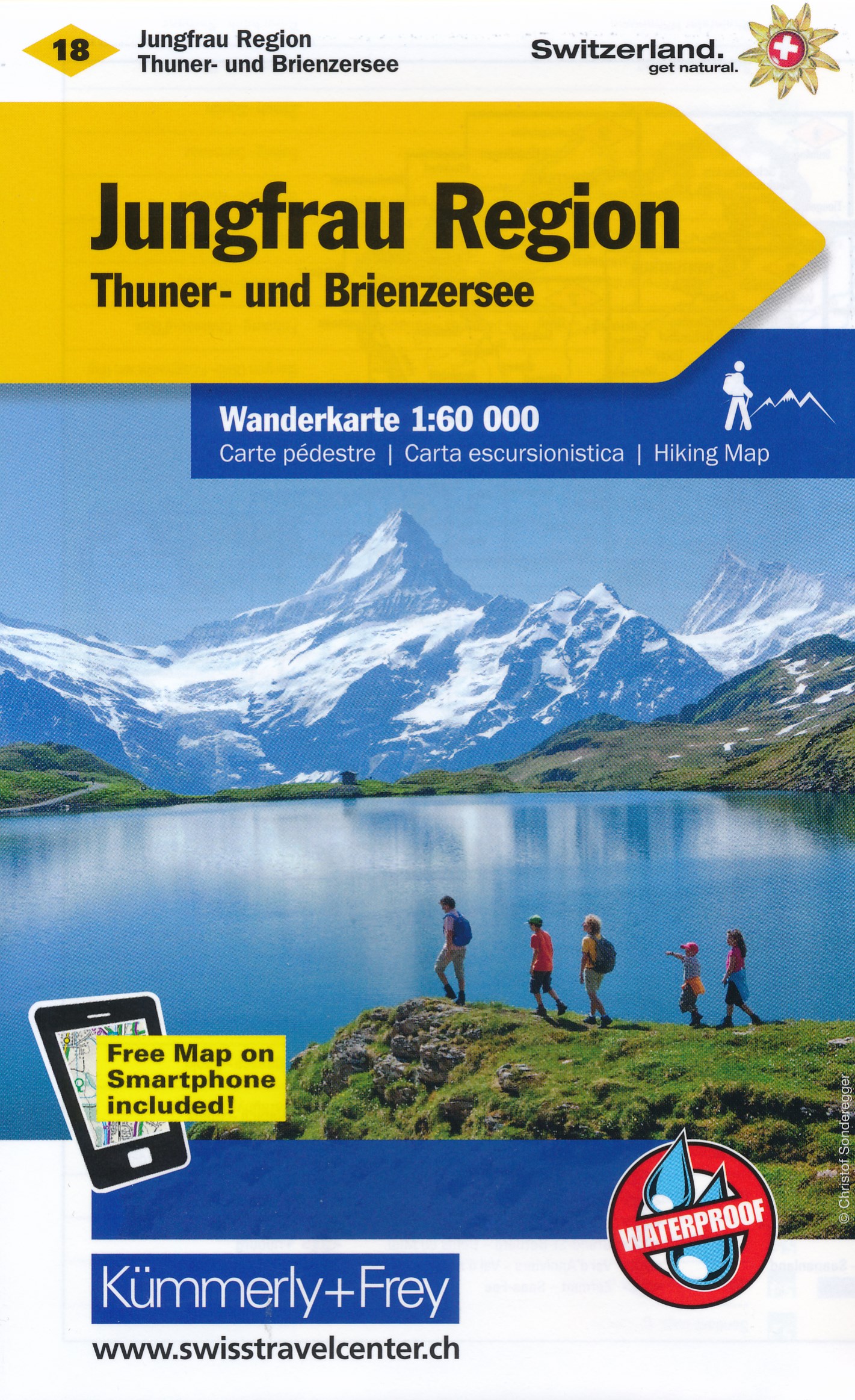 Online bestellen: Wandelkaart 18 Jungfrau Region - Thuner und Brienzersee | Kümmerly & Frey
