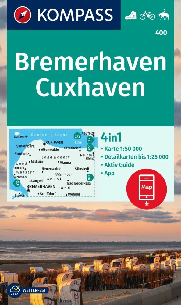 Online bestellen: Wandelkaart 400 Bremerhaven Cuxhaven | Kompass
