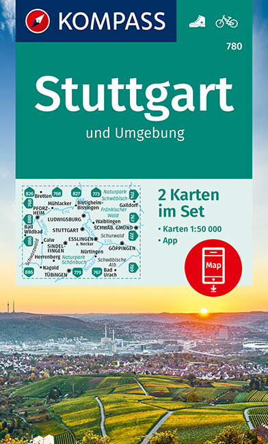 Online bestellen: Wandelkaart 780 Stuttgart und Umgebung | Kompass