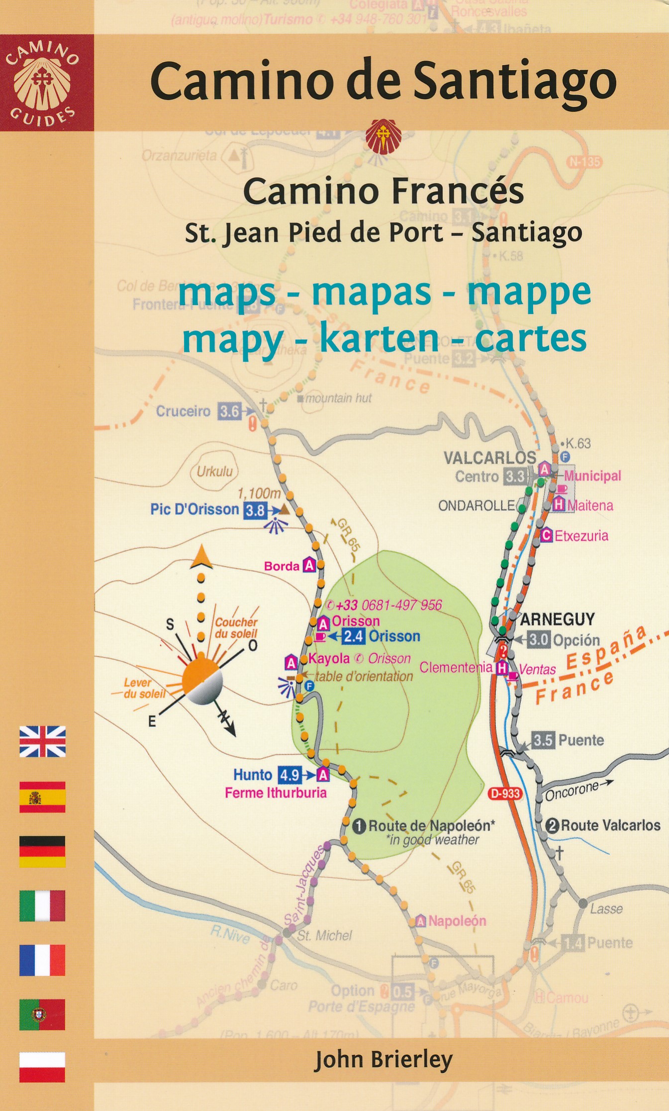 Online bestellen: Wandelgids - Pelgrimsroute Camino de Santiago kaartenatlas | Camino Guides Brierley