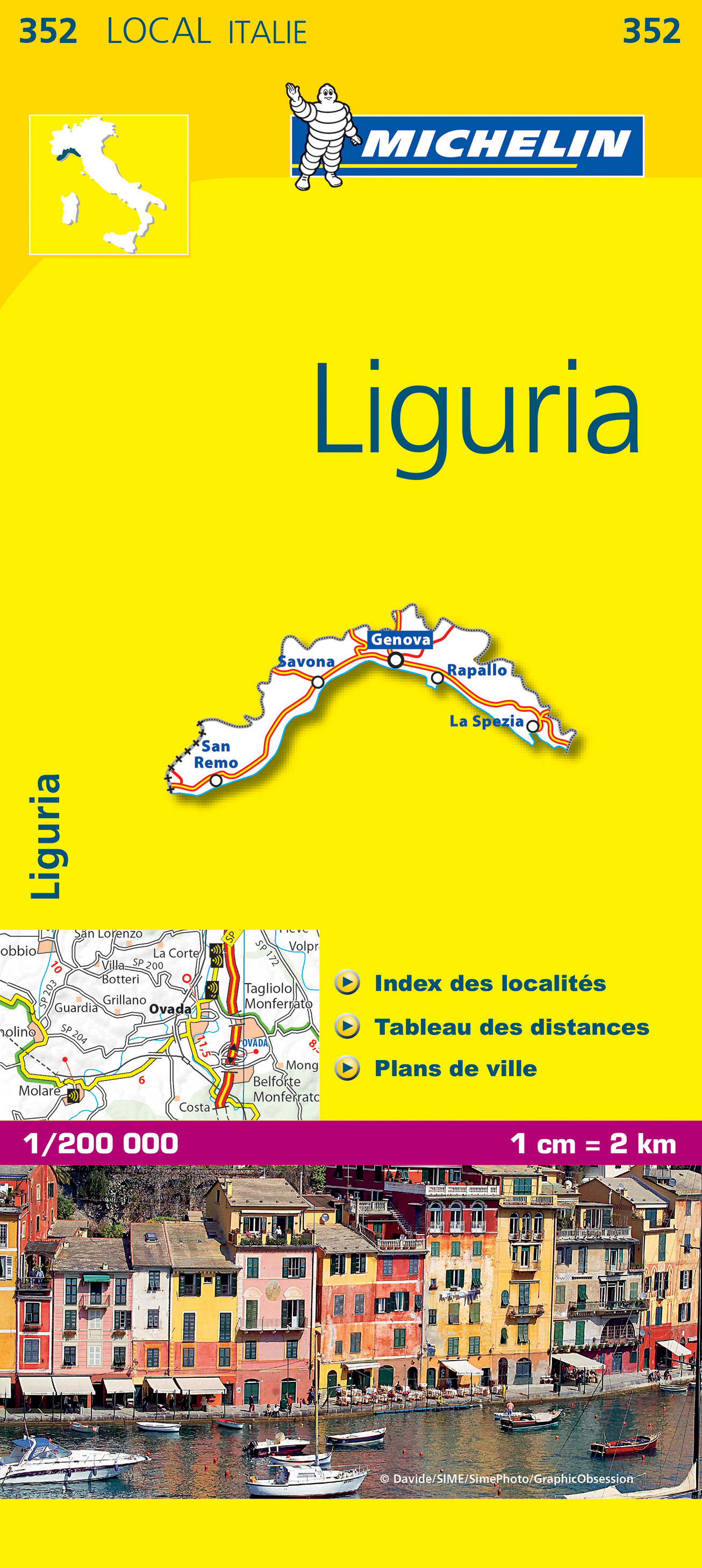 Online bestellen: Wegenkaart - landkaart 352 Liguria - Ligurie | Michelin