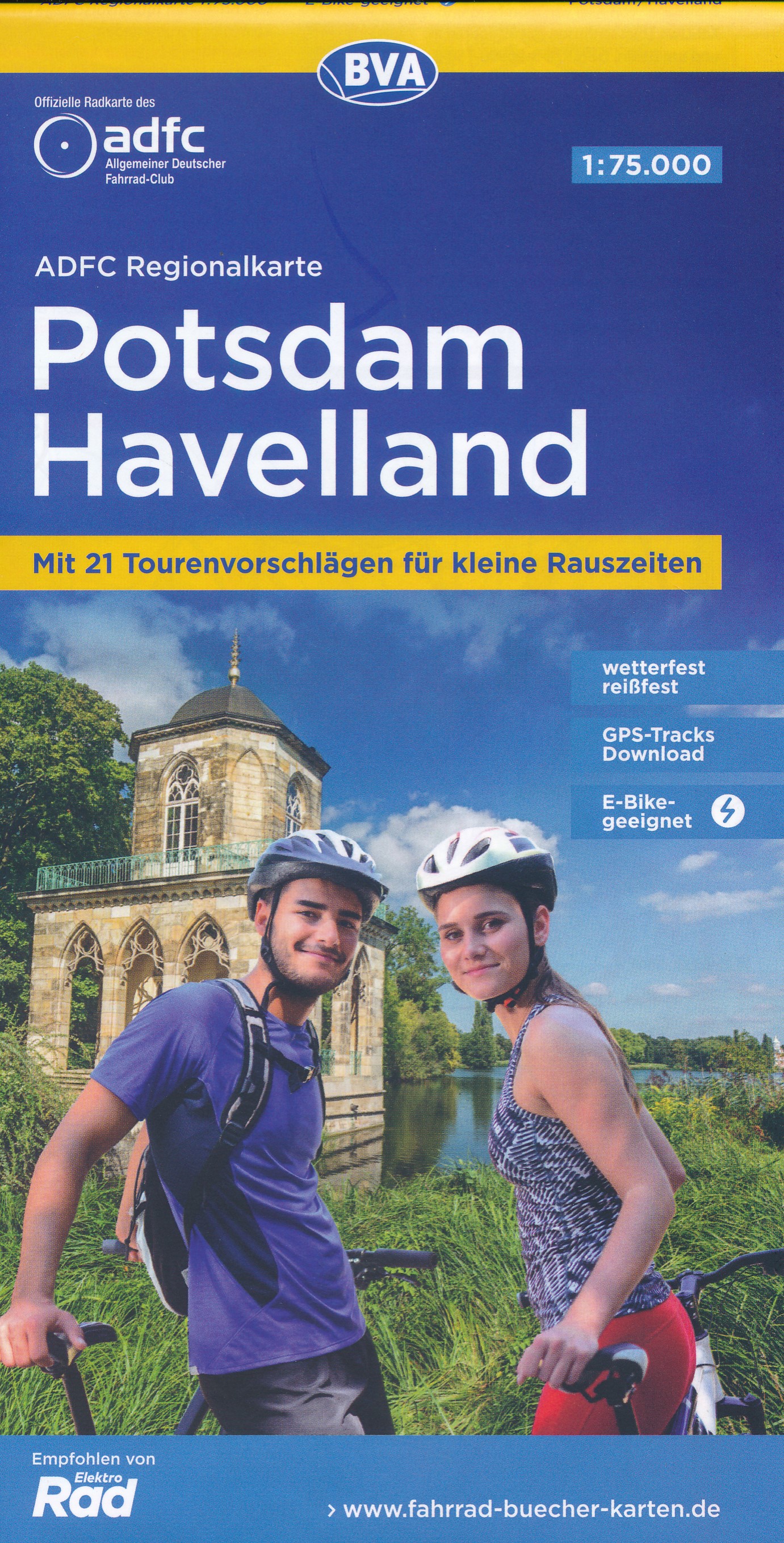 Online bestellen: Fietskaart ADFC Regionalkarte Potsdam Havelland | BVA BikeMedia