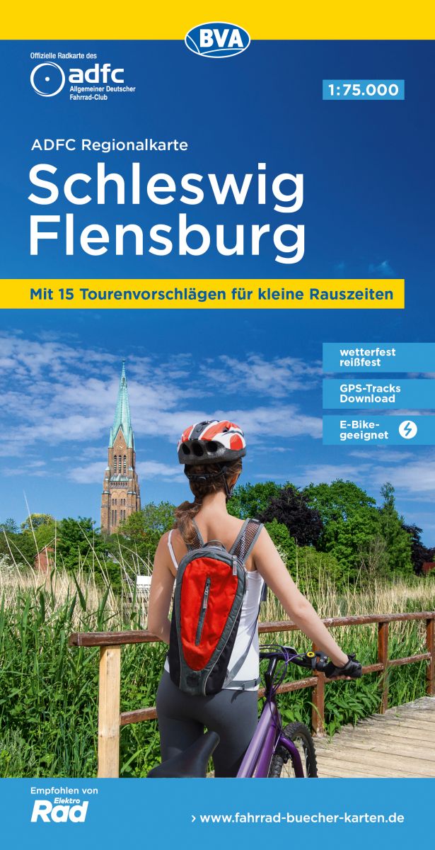 Online bestellen: Fietskaart ADFC Regionalkarte Schleswig, Flensburg | BVA BikeMedia