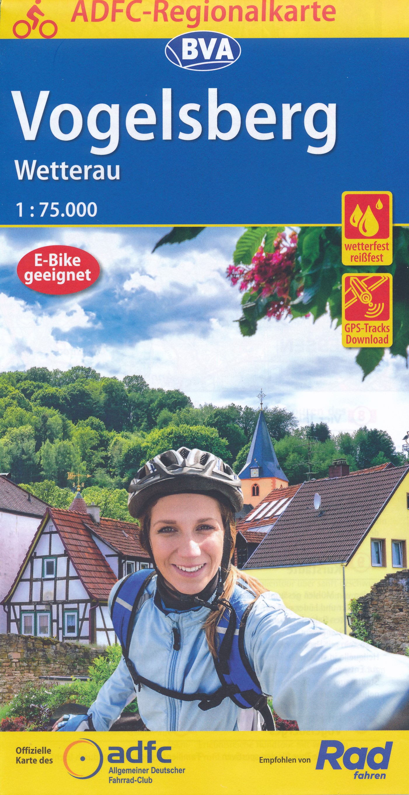 Online bestellen: Fietskaart ADFC Regionalkarte Vogelsberg | BVA BikeMedia