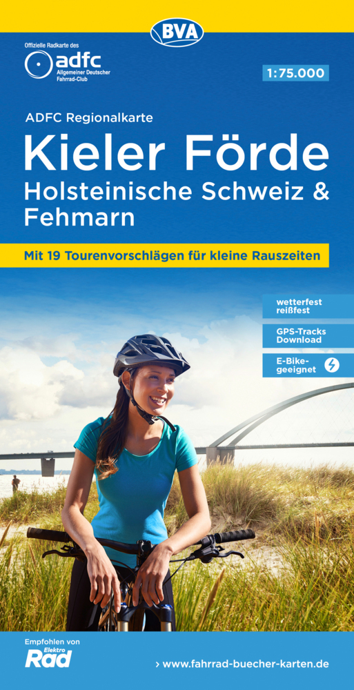 Online bestellen: Fietskaart ADFC Regionalkarte Kieler Förde, Fehmarn, Holsteinische Schweiz | BVA BikeMedia