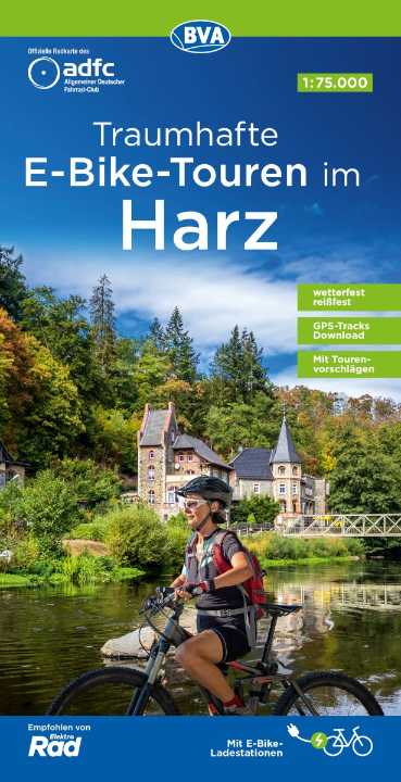Online bestellen: Fietskaart ADFC Regionalkarte Harz | BVA BikeMedia