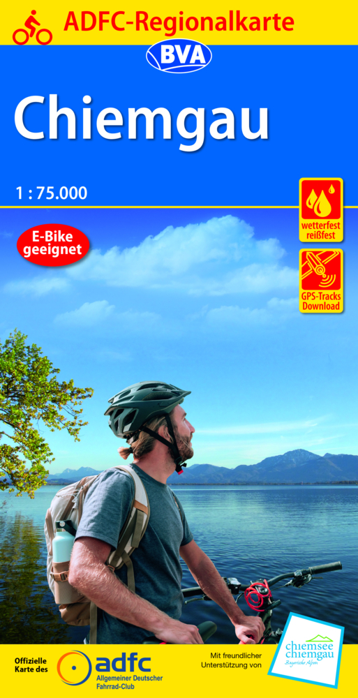 Online bestellen: Fietskaart ADFC Regionalkarte Chiemgau | BVA BikeMedia