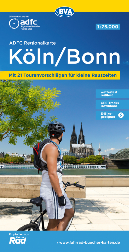 Online bestellen: Fietskaart ADFC Regionalkarte Keulen Köln - Bonn | BVA BikeMedia