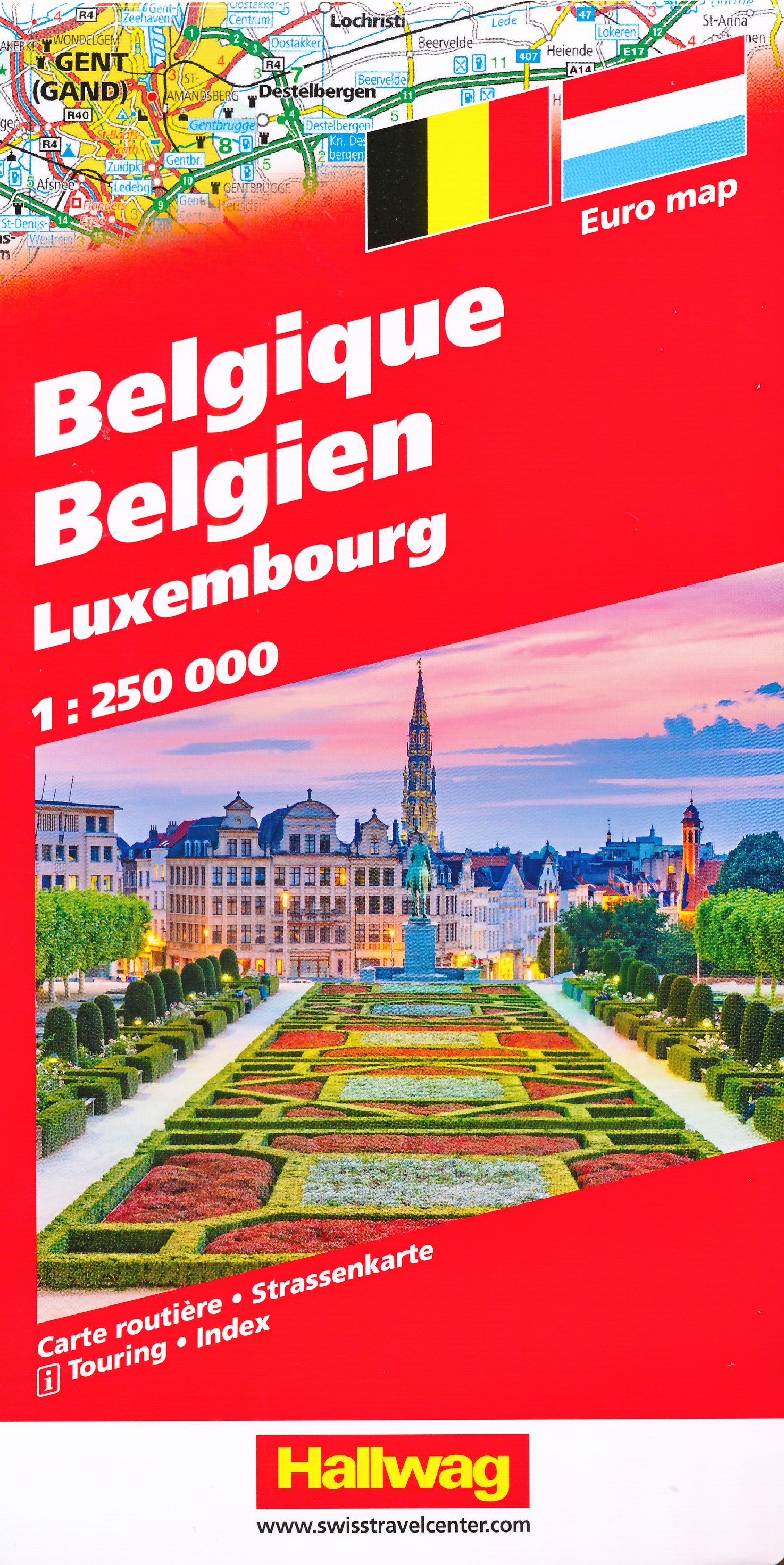Online bestellen: Wegenkaart - landkaart België, Luxemburg | Hallwag