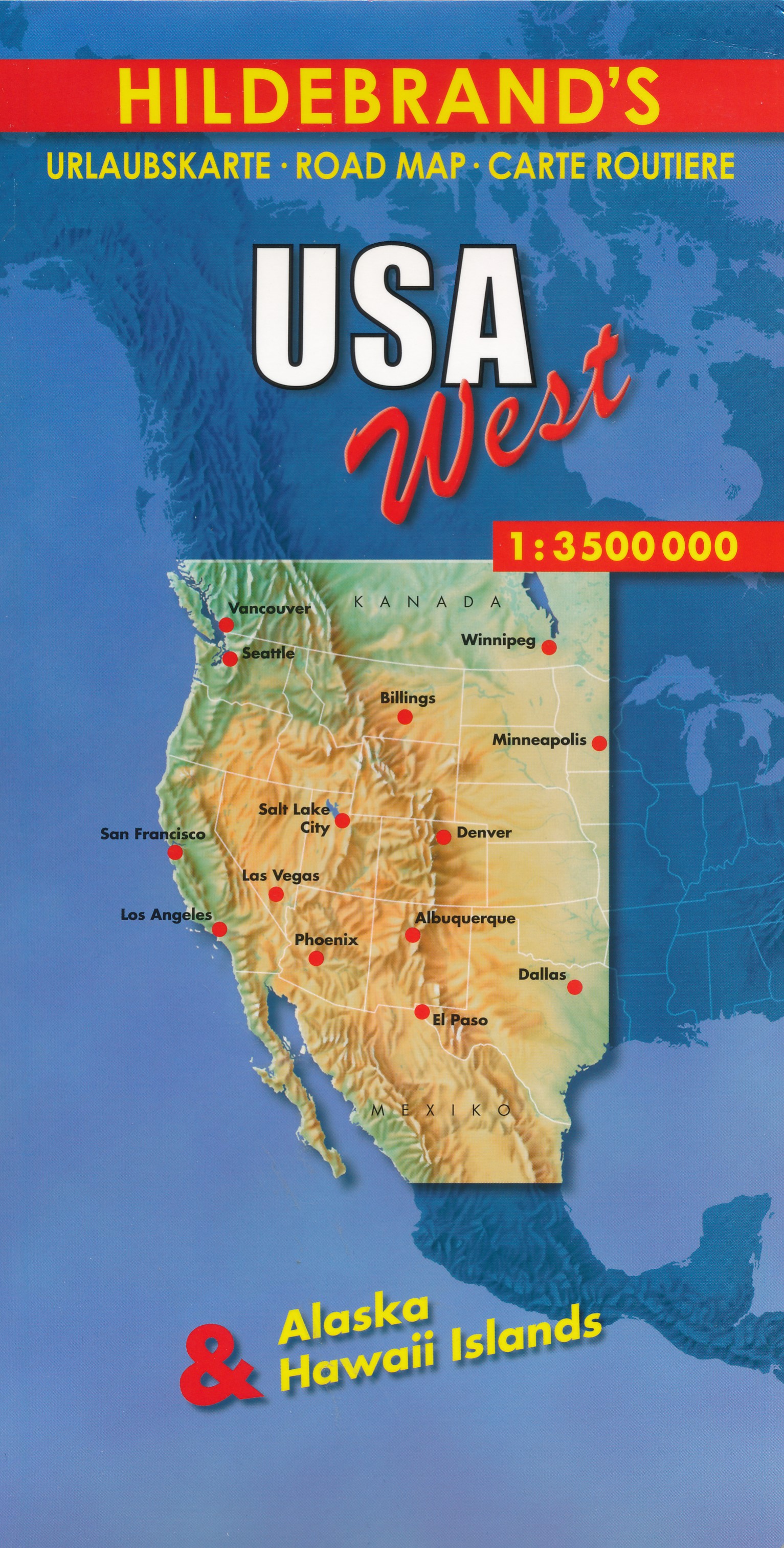 Online bestellen: Wegenkaart - landkaart USA the West | Hildebrand's