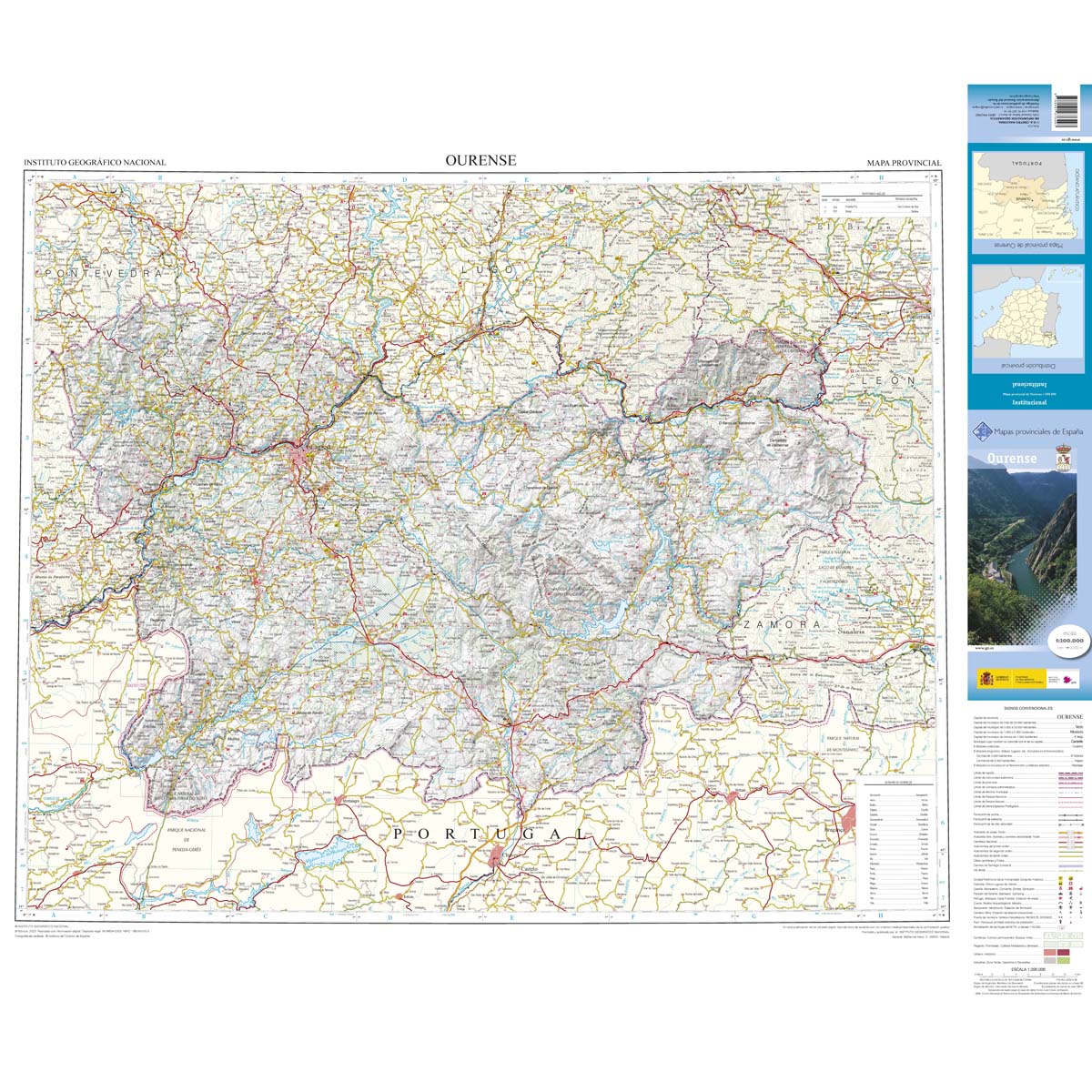 Wegenkaart - landkaart Mapa Provincial Ourense | CNIG - Instituto Geog