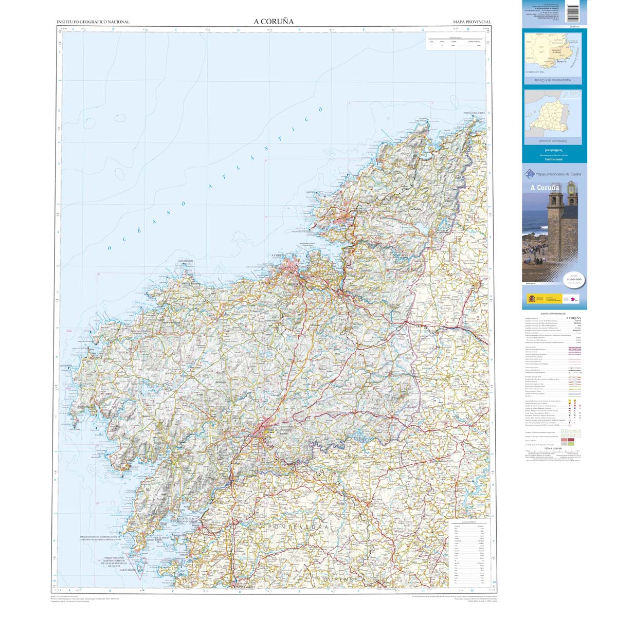 Wegenkaart - landkaart Mapa Provincial A Coruna | CNIG - Instituto Geo