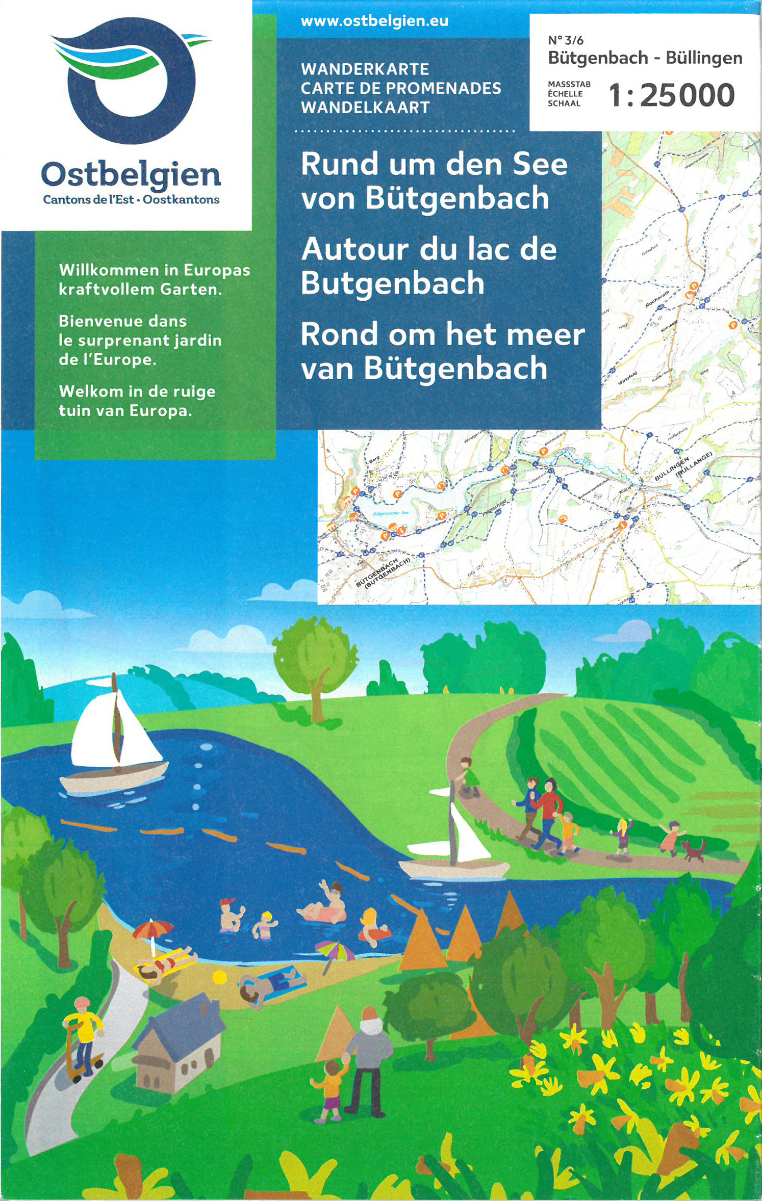 Online bestellen: Wandelkaart 83 Rond om het meer van Bütgenbach - Hoge Venen met wandelknooppunten | NGI - Nationaal Geografisch Instituut