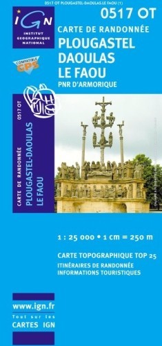 Wandelkaart 0517 OT - 0517OT Plougastel, Daoulas, Le Faou, PNR D'Armorique topografische kaart | IGN |