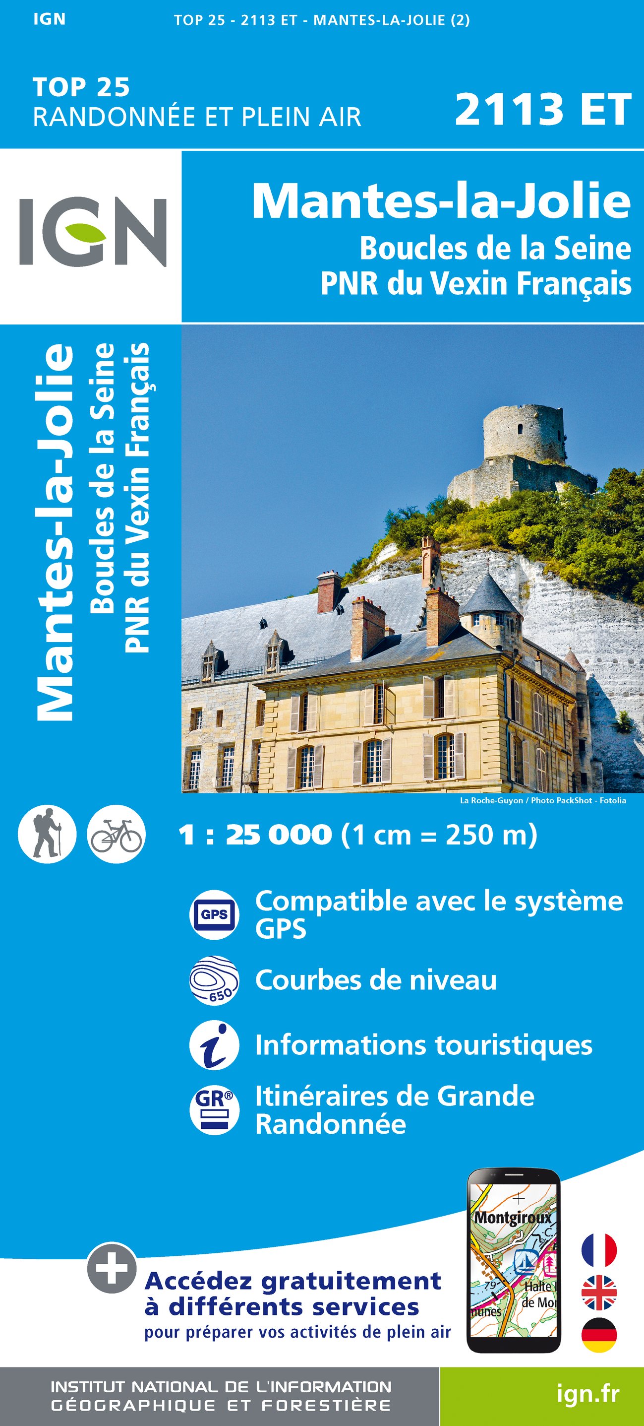 Online bestellen: Wandelkaart - Topografische kaart 2113ET Mantes-la-Jolie, Boucles de la Seine | IGN - Institut Géographique National