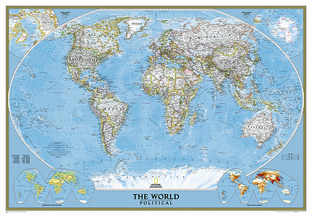 Wereldkaart 22007 Politiek, 278 x 194 cm | National Geographic
