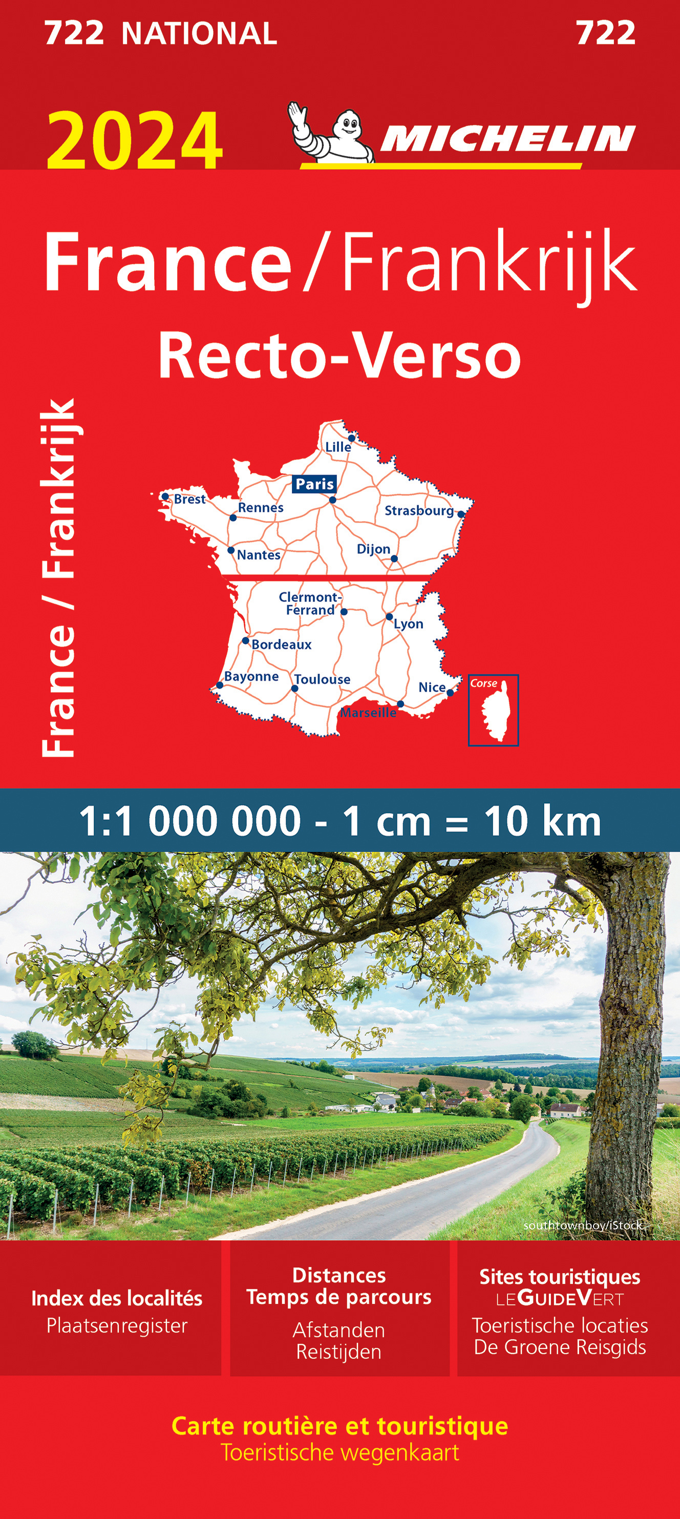 Online bestellen: Wegenkaart - landkaart 722 Frankrijk recto-verso 2024 | Michelin