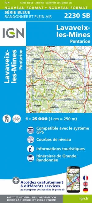 Online bestellen: Wandelkaart - Topografische kaart 2230SB Lavaveix-les-Mines, Pontarion | IGN - Institut Géographique National