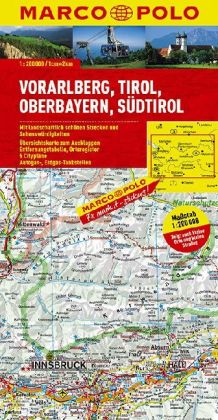 Wegenkaart - landkaart Vorarlberg, Tirol, Oberbayern, Südtirol | Marco Polo | 