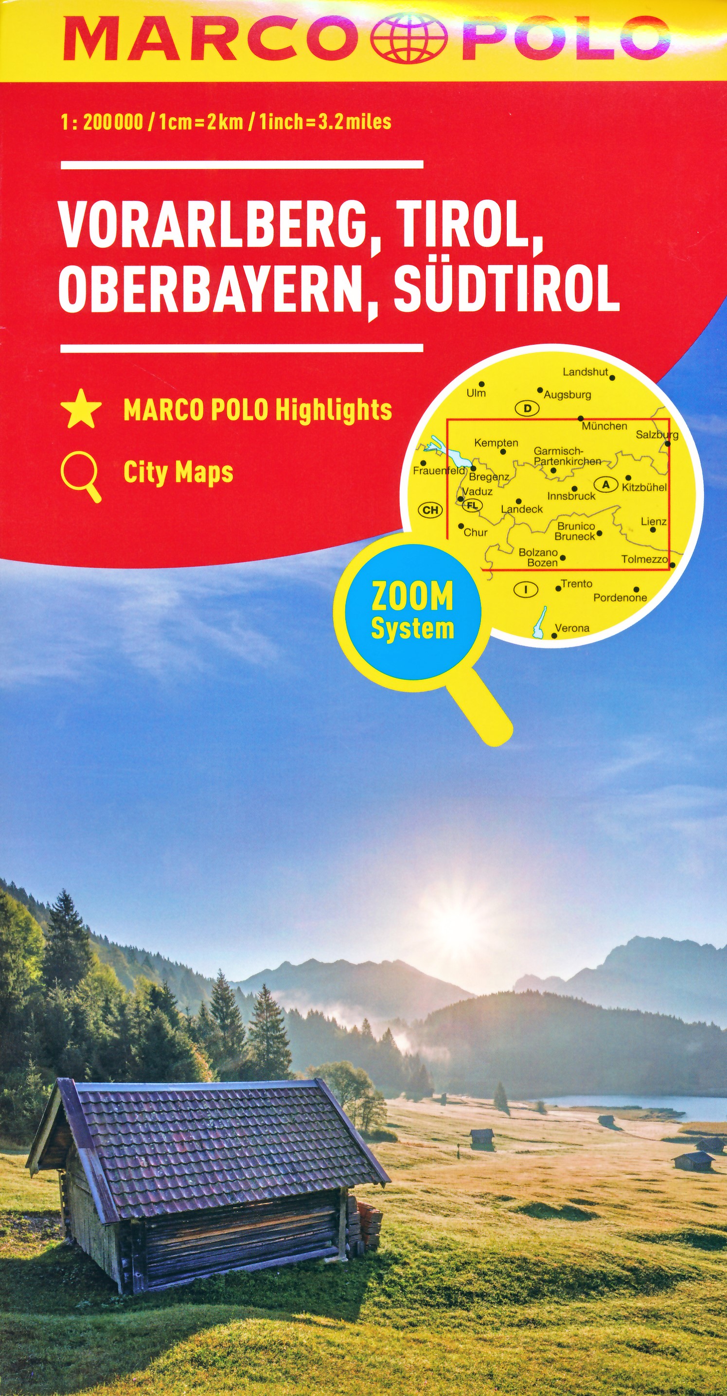 Online bestellen: Wegenkaart - landkaart 03 Vorarlberg, Tirol, Oberbayern, Südtirol | Marco Polo