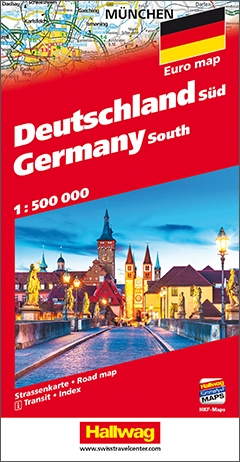 Online bestellen: Wegenkaart - landkaart Duitsland zuid - Deutschland sud | Hallwag