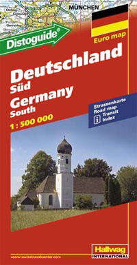 Wegenkaart - landkaart Duitsland zuid - Deutschland sud | Hallwag | 